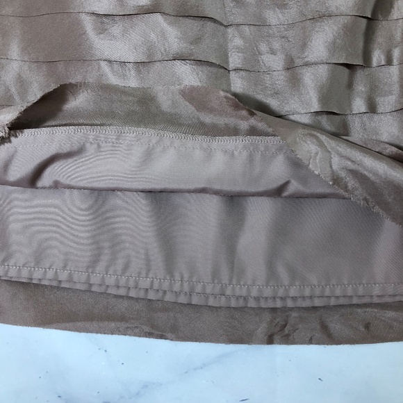 Loft Silk Taupe Tiered Layered Pencil Skirt - Picture 6 of 8